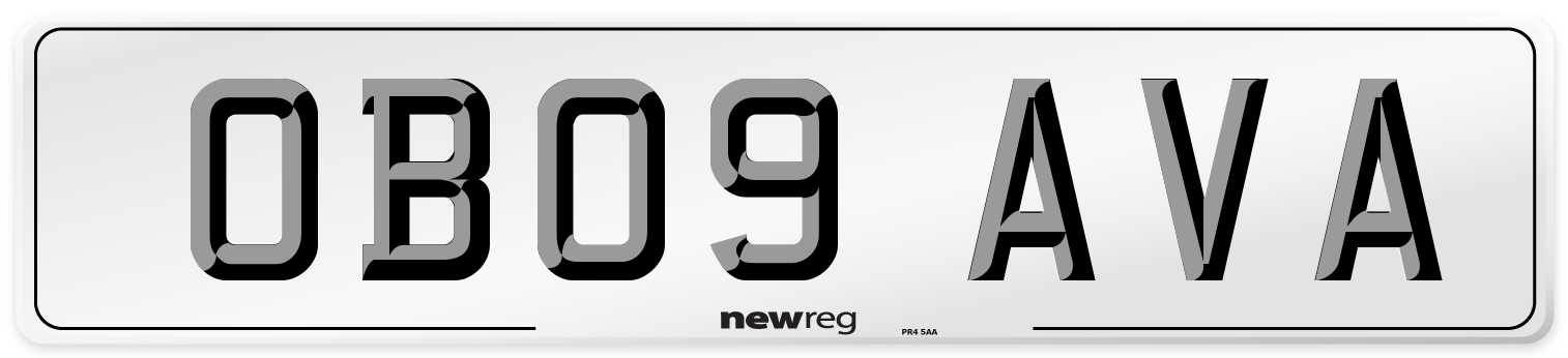 OB09 AVA Number Plate from New Reg